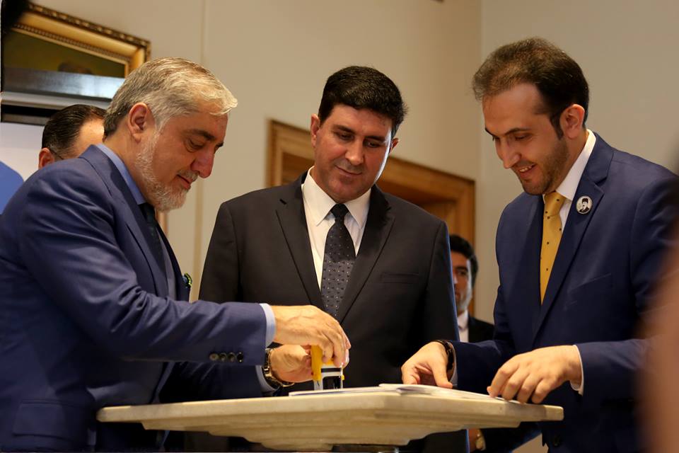 Dr.Abdullah with MCIT minister and afghanpost chairman